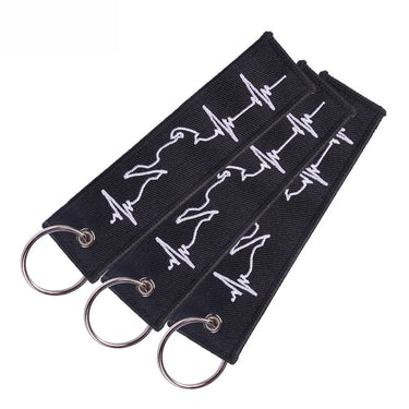 Embroidery Heartbeat Keychain THE AVIATOR